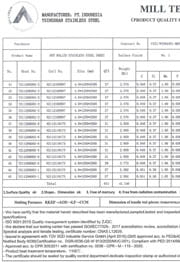 Нержавеющие листы AISI 304 4x1250x2500 мм Сертификат на нержавеющие листы AISI 304 4x1250x2500 мм